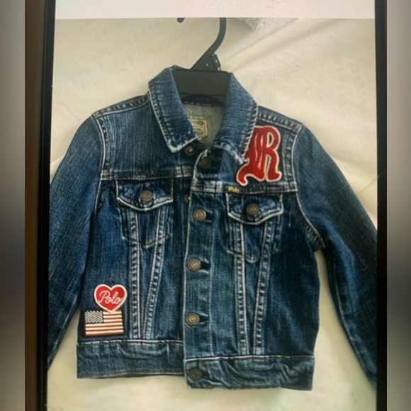 Ralph Lauren Other - Ralph Lauren Kids Denim Jacket with Red and White Patches